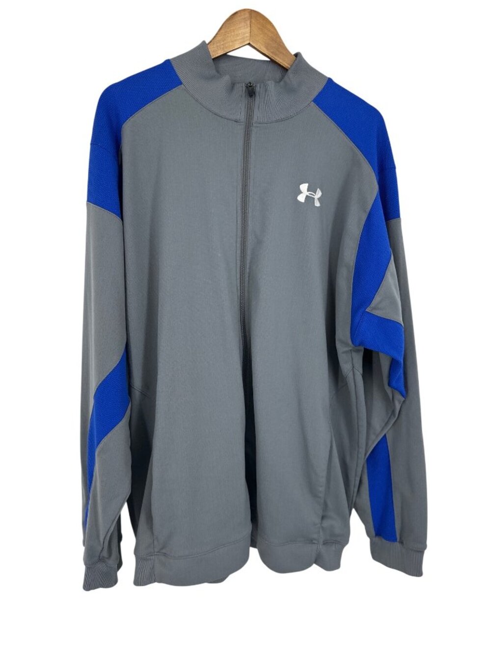 Under Armour Men's Full-Zip Gray & Blue Tracksuit Set With Logo Size XL - Picture 2 of 16